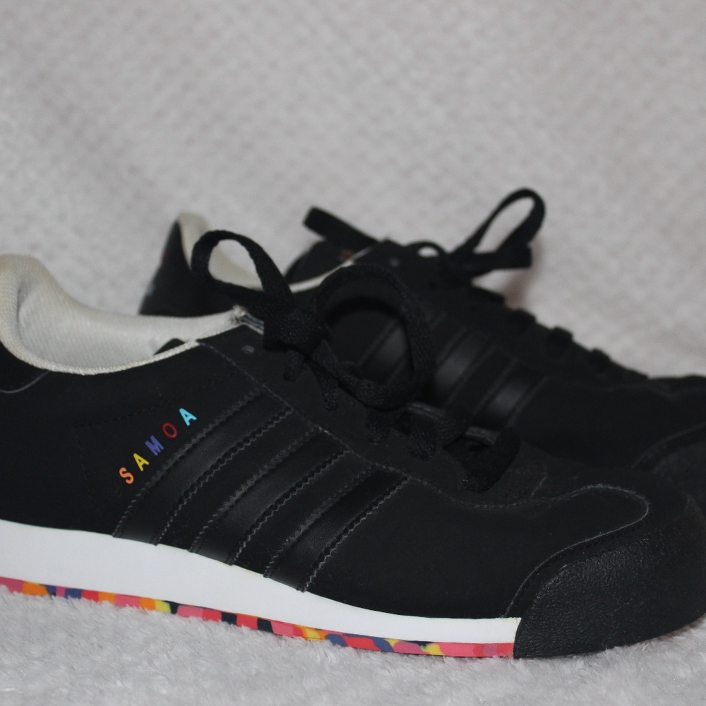 Black With Rainbow Detailing Adidas Samoa